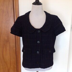 Banana Republic Wool Jacket 8 Dark Blue Beige